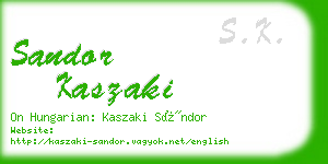 sandor kaszaki business card